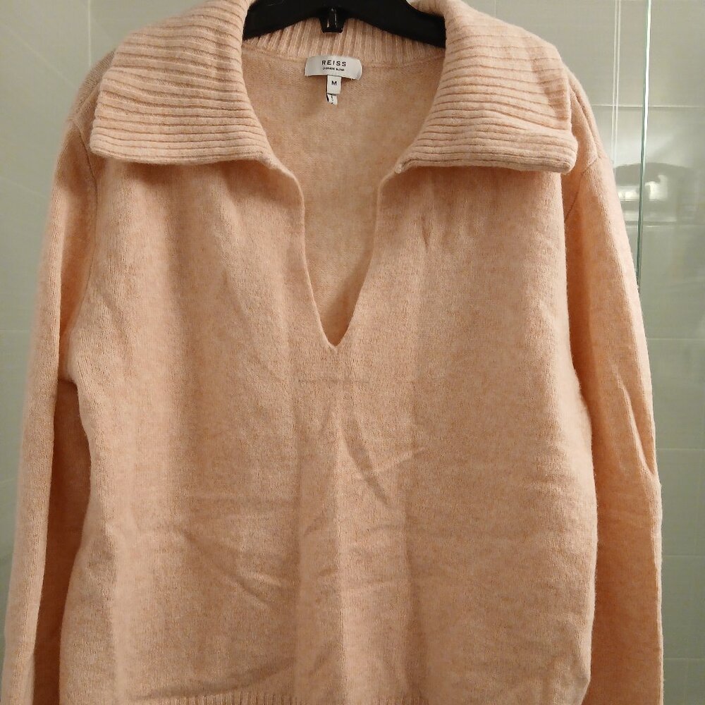 REISS rylee wool & cashmere collar sweater - Picture 1 of 9